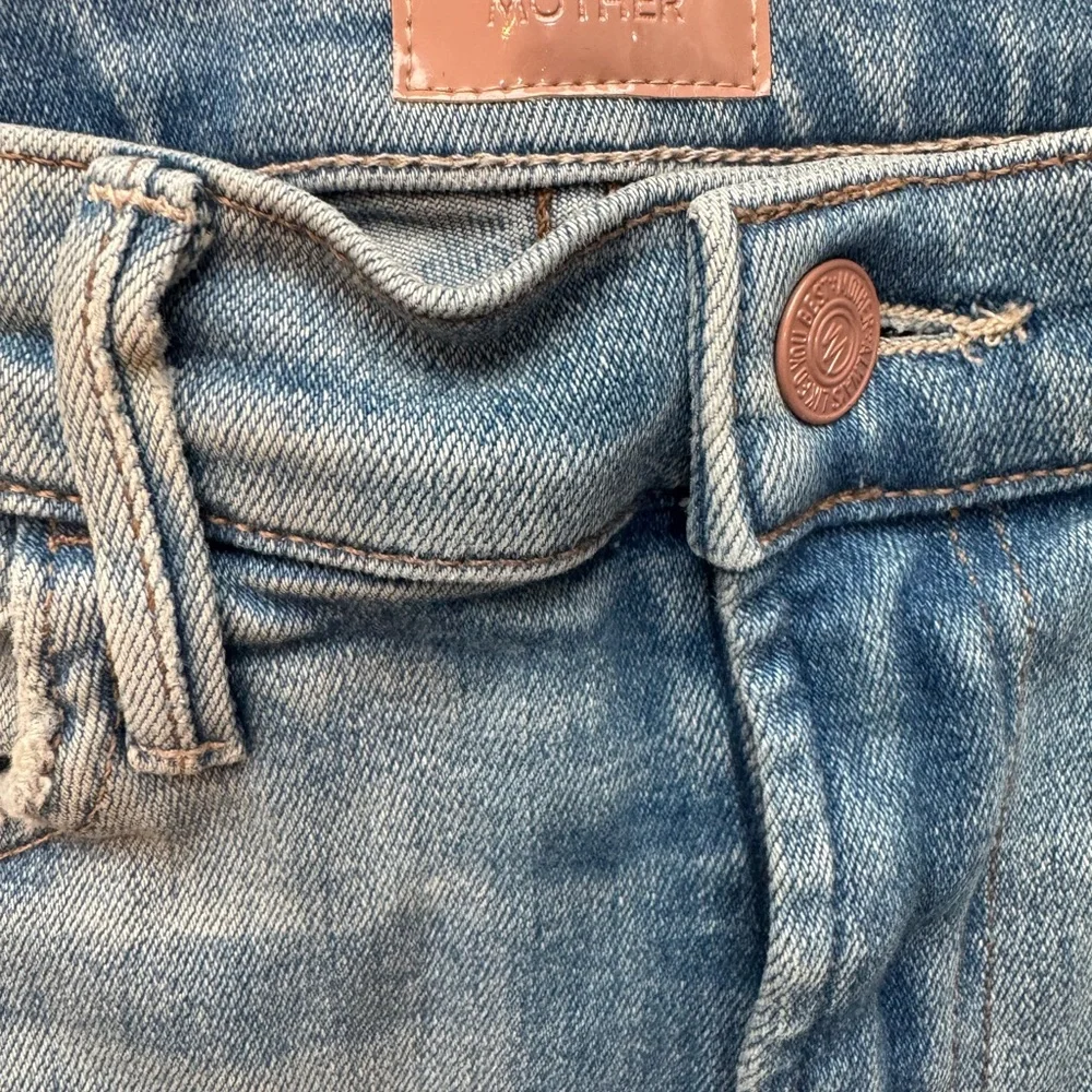 MOTHER Blue Flare & Wide Leg Jeans with Distressed Details - Picture 2 of 5